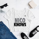 Nico Knows Women’s Crop Tee White