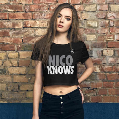 Nico Knows Black Women’s Crop Tee